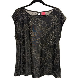 Elegant Black Floral Women's Top